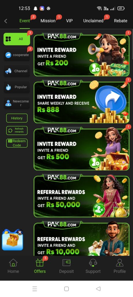 pak88 events and bonuses